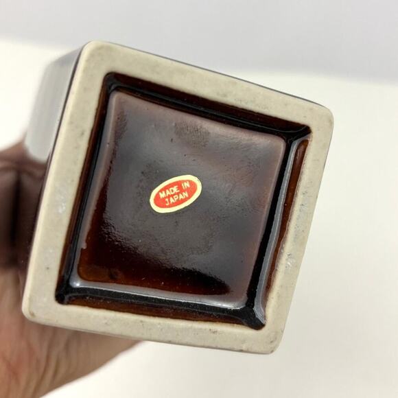 VTG Brown Japanese Gold Trim Details Floral Bud Vase - Picture 12 of 14